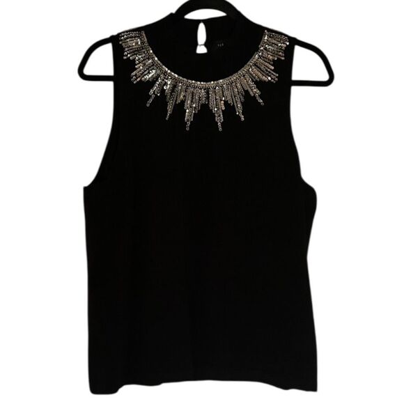 Ted Baker London Black Larinaa Embellished Knit Vest Sleeveless Sweater Large - Picture 5 of 16